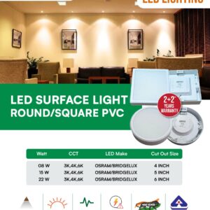 LED Surface Light (Round/Square PVC)